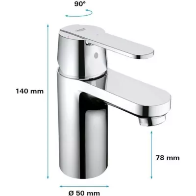 GROHE Mitigeur monocommande Lavabo Taille S Get Chromé 23586000