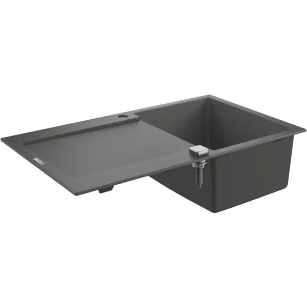 Evier de cuisine composite avec égouttoir GROHE K500, 860 x 500 mm, réversible, vidage pratique, siphon + bonde inclus, 31644A