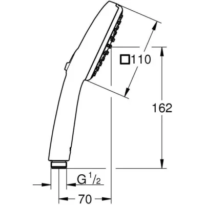 Pommeau de douche - GROHE Vitalio Comfort 110 26397001 - 2 jets (Pluie