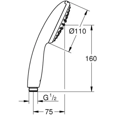 Pommeau de douche - GROHE Vitalio Start 110 27940001 - 1 jet Pluie - E