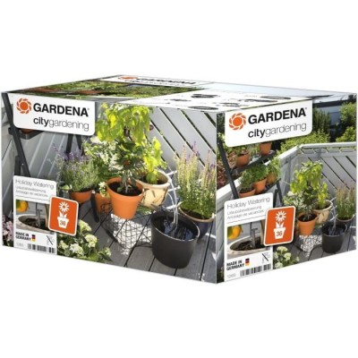 Kit complet pour arrosage automatique de vacances - GARDENA - Capacité 36 plantes