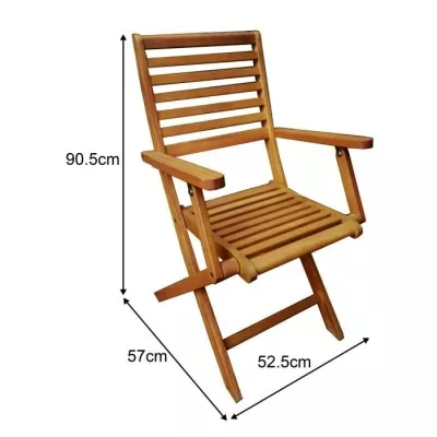 Lot de 4 fauteuils de jardin pliants en Acacia FSC - Bois massif - Mar