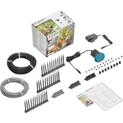 Kit complet pour arrosage automatique de vacances - GARDENA - Capacité 36 plantes