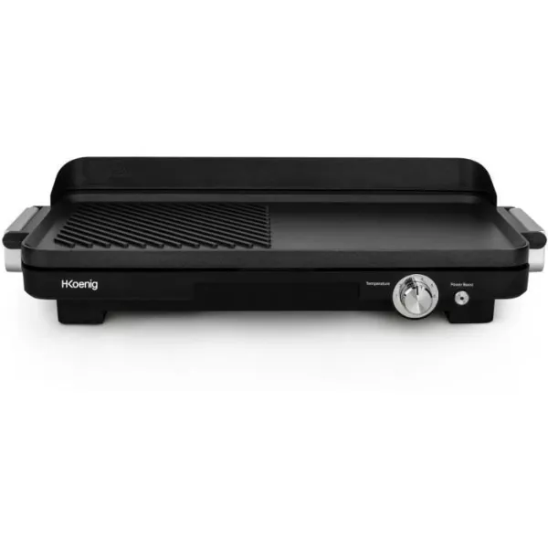 Hkoenig GRX330 - Double zones plancha - 50x25cm - 1800W - Anti -adhesive revealing - Grill Turbo Function - Adjustable thermosta