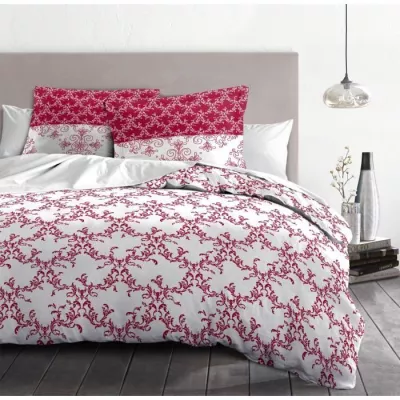 Parure de couette HOME LINGE PASSION FRISE - Bordeaux - 100% Coton 57