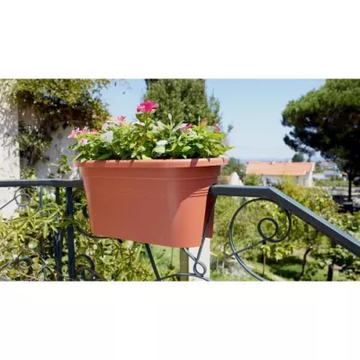 Jardinière pour balcon Venezia - 30 x 60 x H 27 cm - Gris anthracite