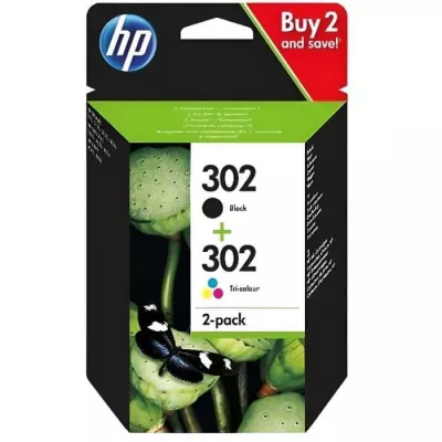 HP Pack de 2 cartouches d'encre noire/3 couleurs authentiques 302