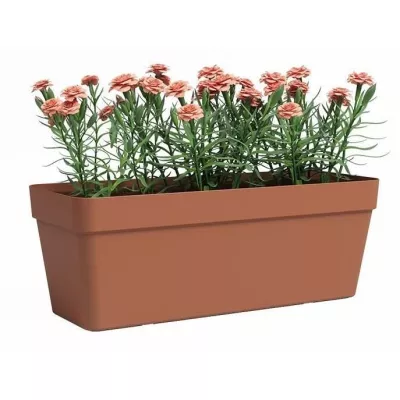 Jardinière Rectangulaire en Plastique Terre Cuite - 49,9 x 20 x 18,1cm