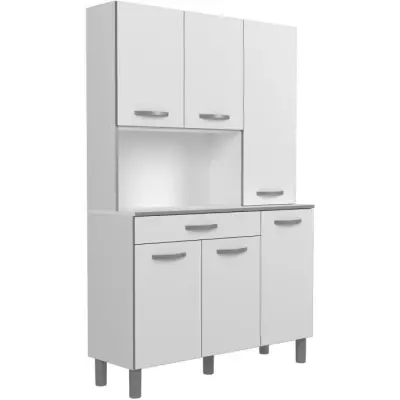 OSLO Buffet de 120 cm - 1 Tiroir et 6 Portes - L 120 x P 40 x H 185 cm