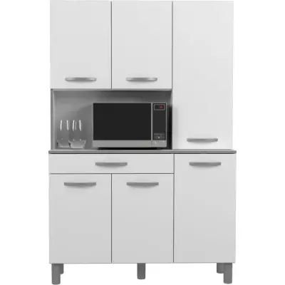 OSLO Buffet de 120 cm - 1 Tiroir et 6 Portes - L 120 x P 40 x H 185 cm