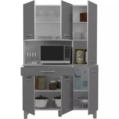 OSLO Buffet de 120 cm - 1 Tiroir et 6 Portes - L 120 x P 40 x H 185 cm