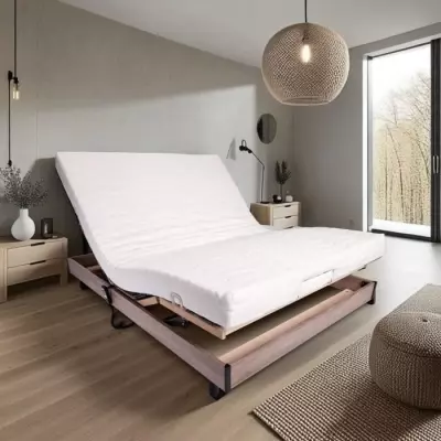 Ensemble relaxation matelas + sommier électrique 140x190 - Mousse - F