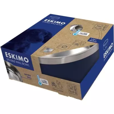 Gamelle - M PETS - ESKIMO - Double paroi 1.25 L - Noir - Acier inoxyda