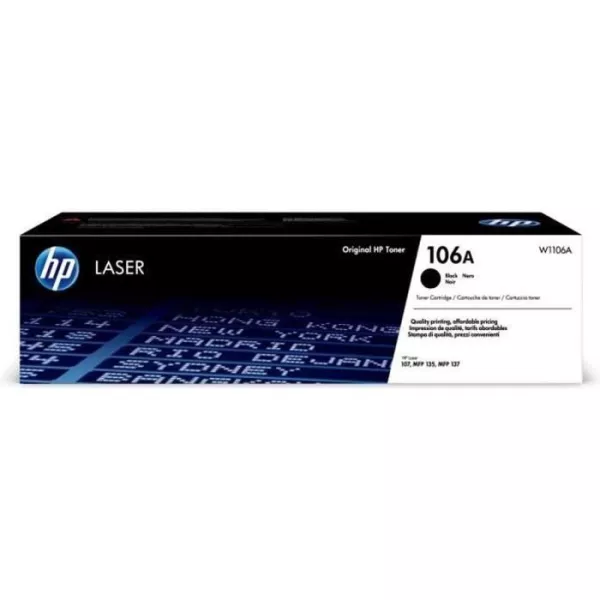 Cartouche de toner noir HP 106A W1106A pour imprimantes Laser 107 et multifonctions Laser 135/137