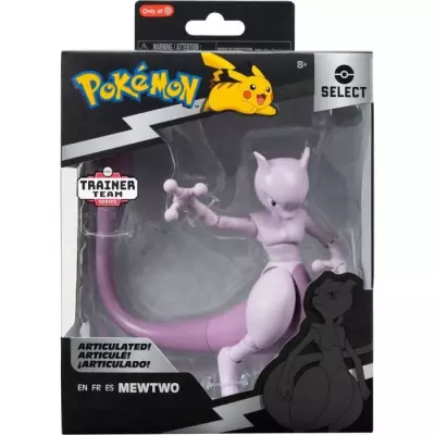 Figurine - BANDAI - Pokémon Mewtwo - 12 cm, ultra articulée et tres