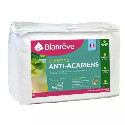 BLANREVE Couette tres chaude Percale - Anti-acariens - 420g/m² - 200x