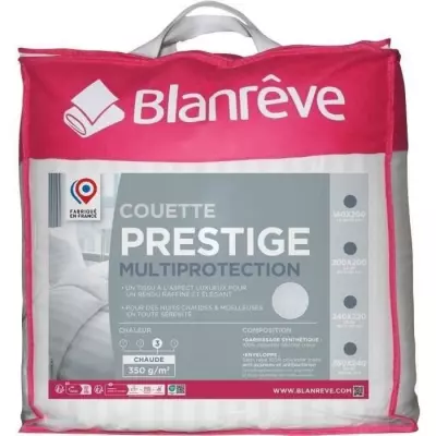 Couette chaude 240x260 cm BLANREVE PRESTIGE Multiprotection - 100% Pol