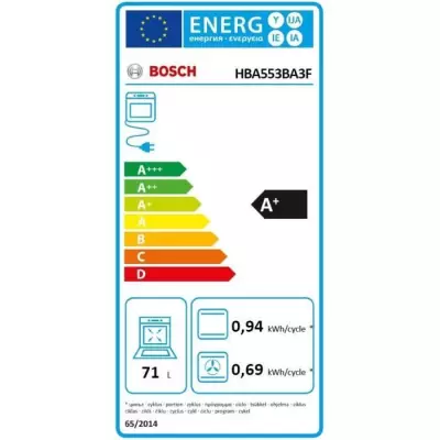 Four encastrable EcoClean - BOSCH SER4 - HBA553BA3F - Noir - 71 L - Cl