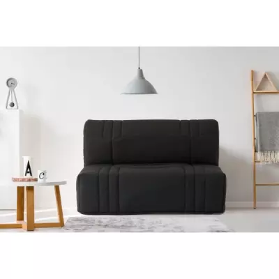 Banquette BZ DREAM - Tissu 100% Coton noir - Couchage 140x190 cm - 2 p