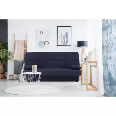 Banquette clic clac 3 places - Tissu bleu foncé - Style Contemporain