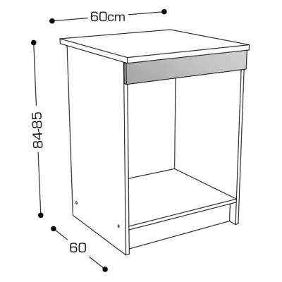 Caisson bas de cuisine pour four l 60 cm - Gris Brillant - START - Con