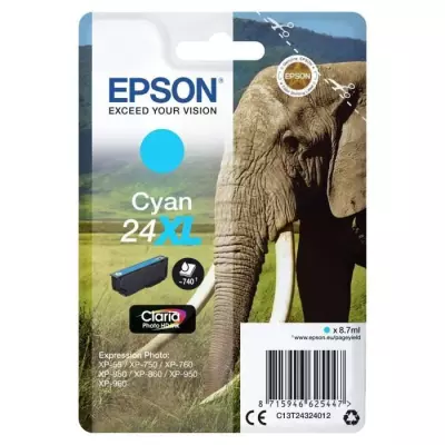 EPSON Cartouche d'encre T2432 XL Cyan - Eléphant (C13T24324012)