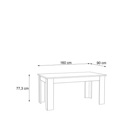 Table a manger PILVI - 6 a 8 personnes - Blanc et béton clair - Conte