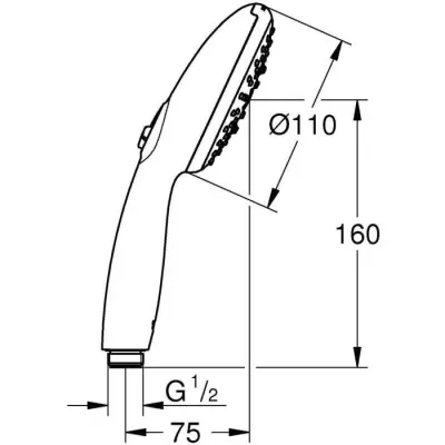 Pommeau de douche - GROHE Vitalio Start 110 26031001 - 3 jets (Pluie/S