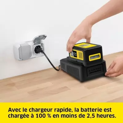 Batterie KARCHER Power 18V/5Ah avec chargeur secteur - Ecran LCD et gr