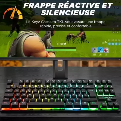 Clavier Gamer - The G-Lab - KEYZ CAESIUM TKL - RGB - Filaire - Azerty