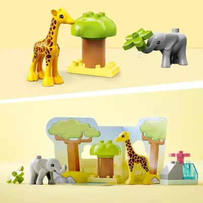 LEGO 10971 DUPLO Animaux Sauvages d'Afrique, Jouet sur le Safari des 2