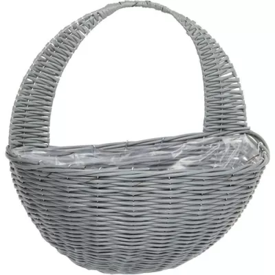 Panier mural imitation rotin gris - 41 cm - SMART GARDEN