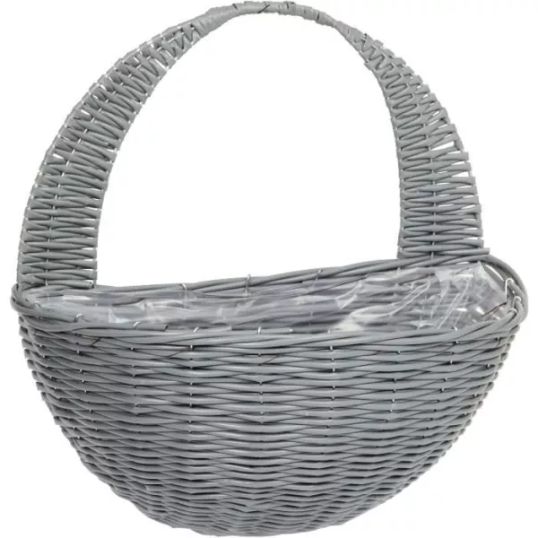 Panier mural - Faux rotin - Gris - 41 cm - SMART GARDEN