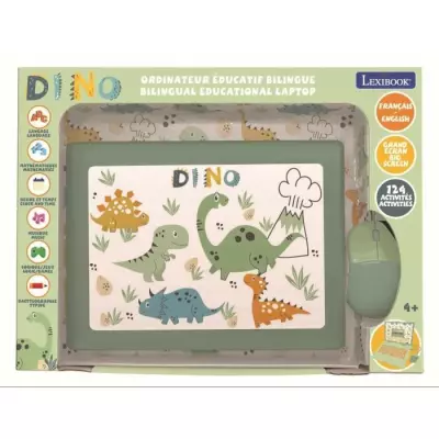 Lexibook - Ordinateur éducatif bilingue Dinosaure - 124 activités (E