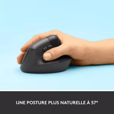 Souris Logitech Lift Ergonomique Verticale, Sans Fil, Silencieuse - Gr