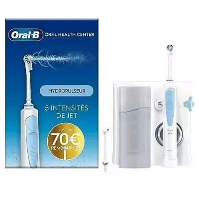 Brosse a dents électrique Oral B Jet Dentaire Oxyjet + 2 canules BLAN