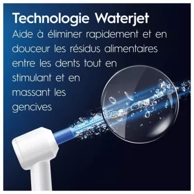 Brosse a dents électrique Oral B Jet Dentaire Oxyjet + 2 canules BLAN