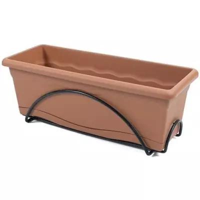 Pot de fleur - PLASTIKEN - Jardiniere 50x20cm - Orange - Terracota - 1