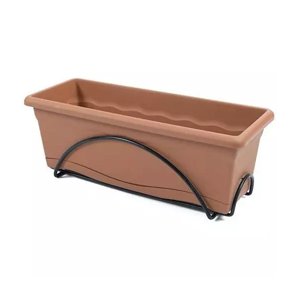 Pot de fleur - PLASTIKEN - Jardiniere 50x20cm - Orange - Terracota - 10 L