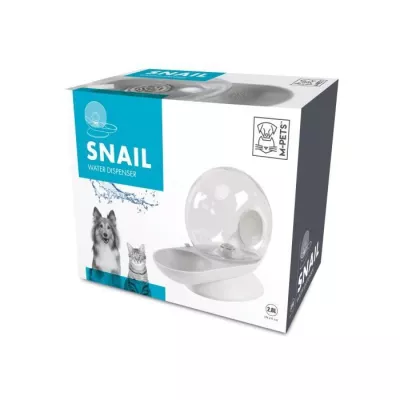 Distributeur d'eau SNAIL avec filtre - 2800 ml - Design Blanc, Gris et Transparent