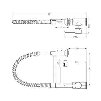 ROUSSEAU Robinet mitigeur de cuisine Mini Stoli - Avec douchette - Chr