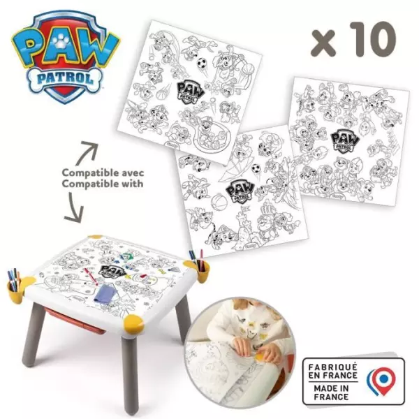 Smoby - Recharge Coloriages pour la Kid table créative - 10 feuilles de coloriages Pat' Patrouille