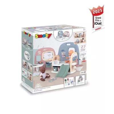 Smoby - Baby Care - Creche 5 Espaces + 27 Accessoires - Poupon jusqu'a