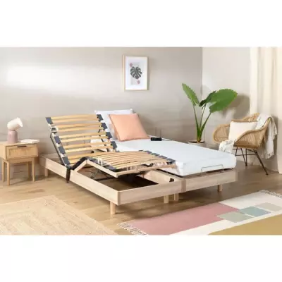 Ensemble relaxation matelas + sommiers électriques 2x70x190cm - Mouss