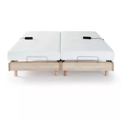 Ensemble relaxation matelas + sommiers électriques 2x70x190cm - Mouss