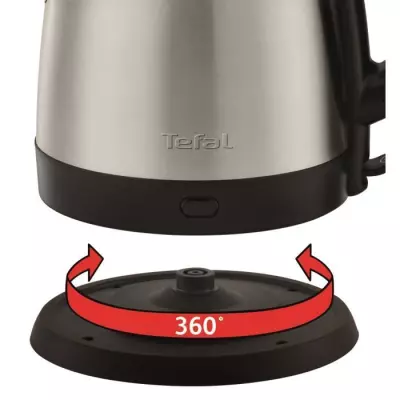 TEFAL Bouilloire électrique inox, 1,2 L, 1800 W, Base pivotante, Ouve