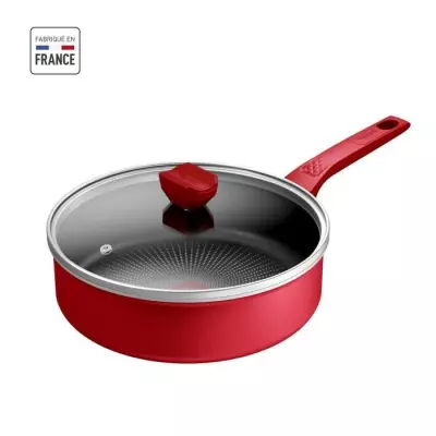 TEFAL Sauteuse 24 cm, Induction, Revetement antiadhésif, Couvercle ve