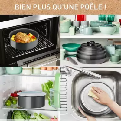 TEFAL INGENIO Renew Poele 24 cm, Céramique antiadhésive, Recyclée,