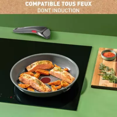 TEFAL INGENIO Renew Poele 24 cm, Céramique antiadhésive, Recyclée,