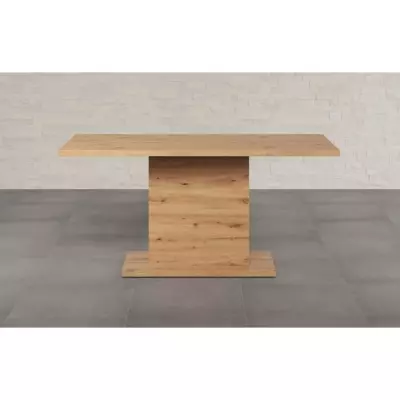 Table a manger fixe FOLLOW 6 personnes - Mélamine chene artisan - L16